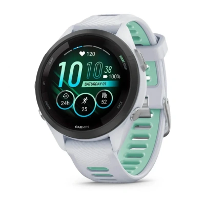 Garmin Forerunner 265s - 42 мм | Black Bezel with Whitestone Case and Whitestone/Neo Tropic Silicone Band