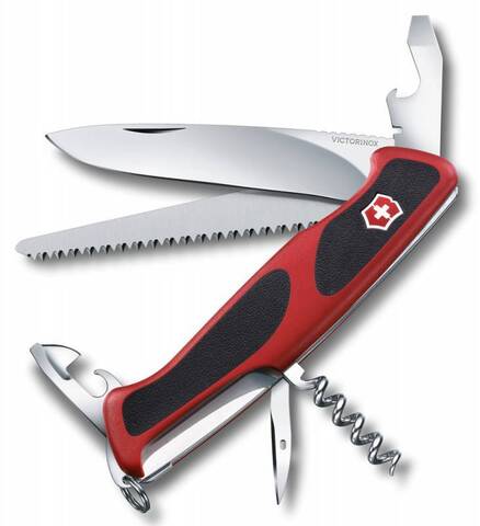 Нож Victorinox RangerGrip 55, 130 мм, 12 функций, красный с чёрным, блистер 0.9563.CB1 от прозводителя Victorinox
