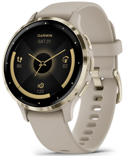 GARMIN VENU 3S Soft gold stainless steel bezel with French grey case and silicone band 010-02785-52 010-02785-52 от прозводителя Garmin