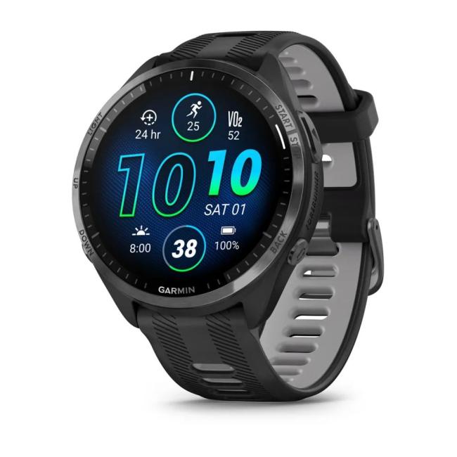 GARMIN FORERUNNER 965, Carbon Grey DLC Titanium Bezel with Black Case/Black Silicone Band 010-02809-10 010-02809-10 от прозводителя Garmin
