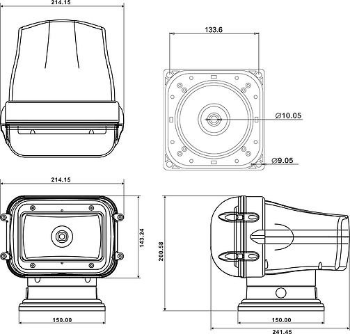 Прожектор стационарный ксеноновый проводной пульт ДУ, серия 970 SL034-CWP от прозводителя ALLREMOTE