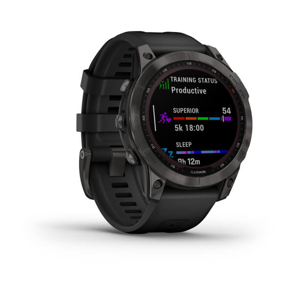 Garmin Fenix 7 Sapphire Solar титановый серый DLC с черным ремешком 010-02540-21 от прозводителя Garmin