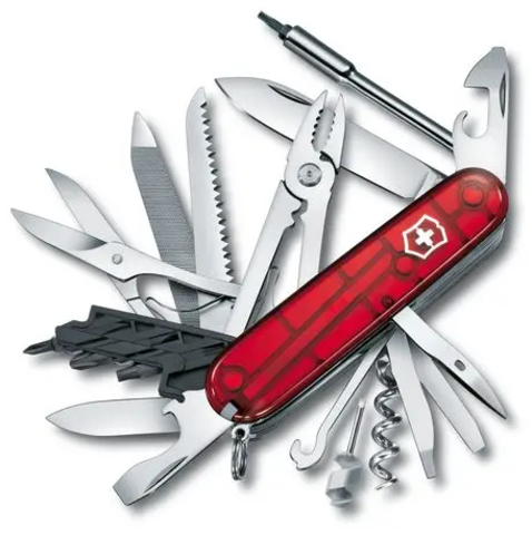 Нож Victorinox CyberTool, 91 мм, 41 функция, полупрозрачный красный 1.7775.T от прозводителя Victorinox
