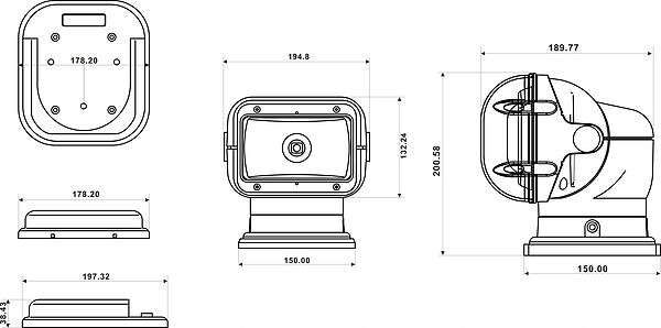 Прожектор стационарный галогеновый беспроводной пульт ДУ, серия 960 SL96012-CWP от прозводителя ALLREMOTE