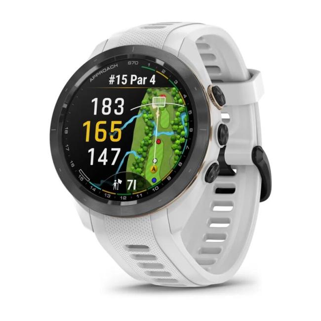 GARMIN APPROACH S70 42 MM - BLACK WITH WHITE SILICONE BAND 010-02746-10 010-02746-10 от прозводителя Garmin