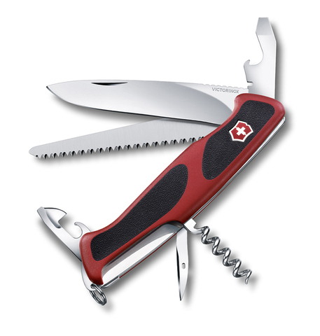 Нож Victorinox RangerGrip 55, 130 мм, 12 функций, красный с черным 0.9563.C от прозводителя Victorinox