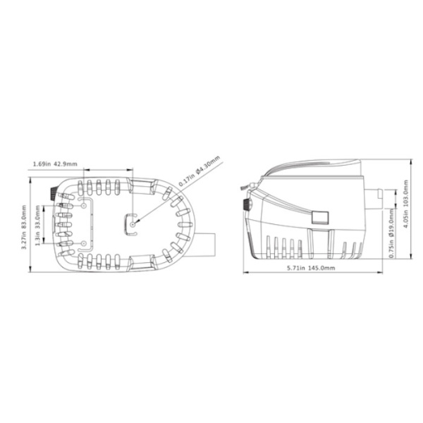 Насос осушительный автоматический 750GPH 06 Series 12В (поплавковый) SFBP1-G750-06 от прозводителя SeaFlo