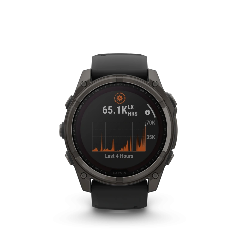 Garmin Fenix 8 - 51 мм SOLAR | SAPPHIRE | Carbon grey DLC titanium with Black/pebble grey silicone band