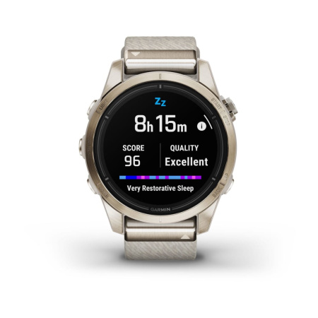 Garmin Epix Pro (Gen 2) - 42 мм SAPPHIRE | Soft Gold with Cream Heathered Nylon Band