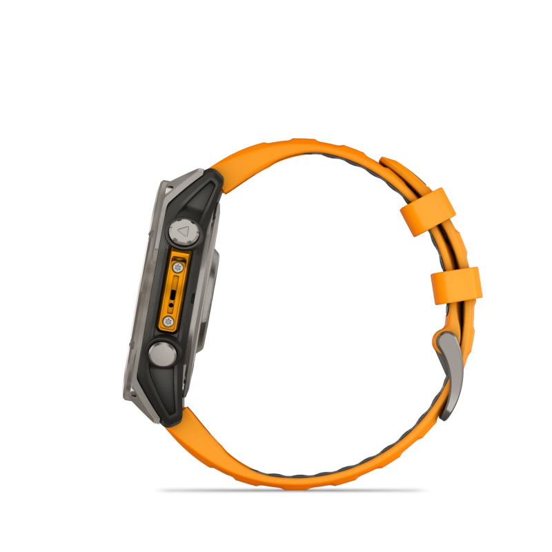 Garmin Fenix 8 - 47 мм AMOLED | SAPPHIRE | Titanium with Spark orange/graphite silicone band