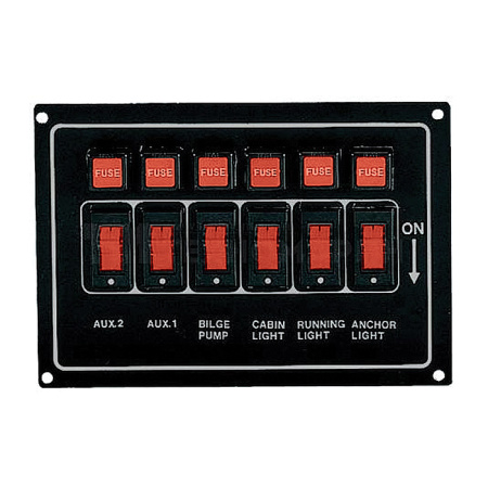 Панель переключателей 6шт горизонтальная черная из алюминия C91317 от прозводителя Easterner