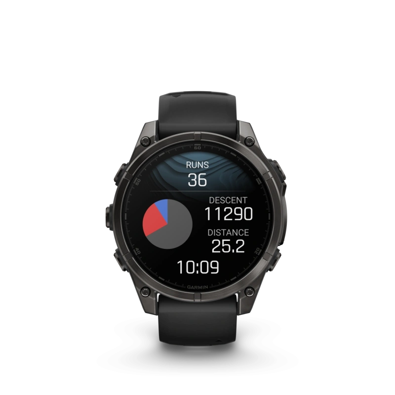 Garmin Fenix 8 - 47 мм AMOLED | SAPPHIRE | Carbon grey DLC titanium with Black/pebble grey silicone band