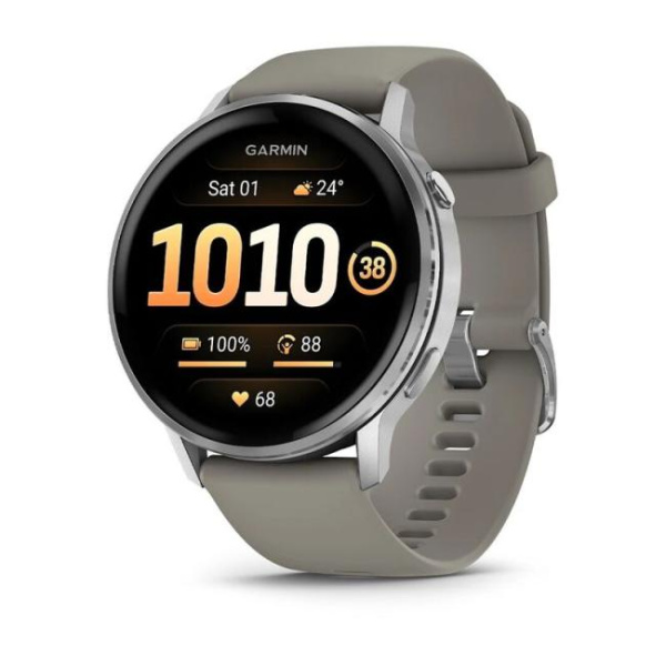 GARMIN VENU 4 – 45 mm Silver with Silver Gray Silicone Band 010-03014-01 010-03014-01 от прозводителя Garmin