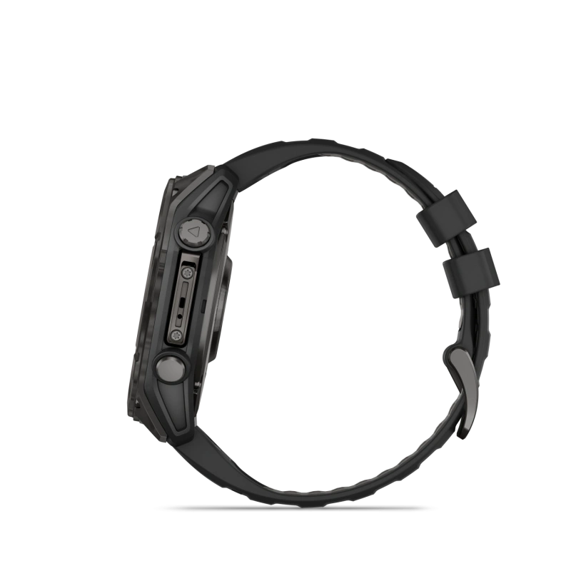 Garmin Fenix 8 - 51 мм AMOLED | SAPPHIRE | Carbon grey DLC with Black/pebble grey silicone band