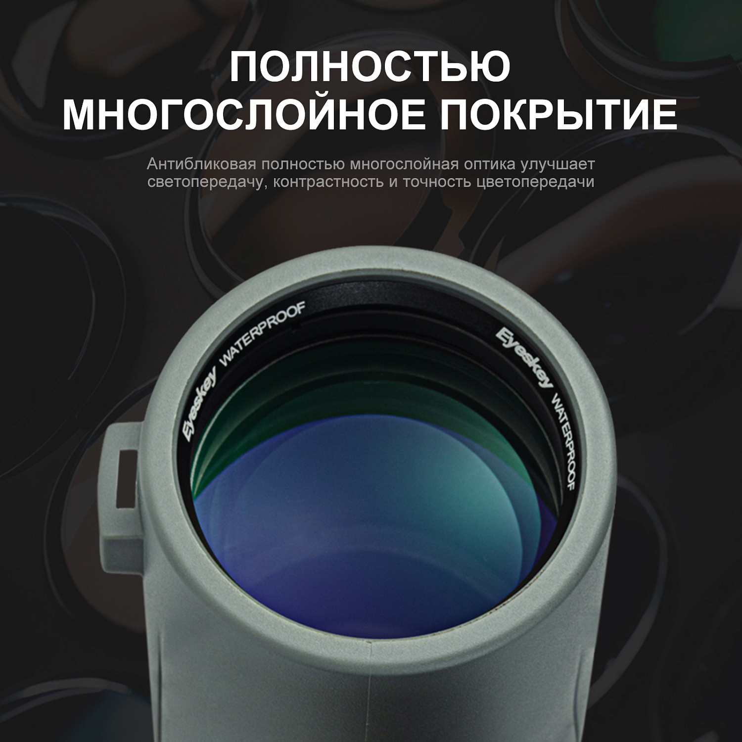 Бинокль Eyeskey SkyPower Flat-Field ED-10x42 серый