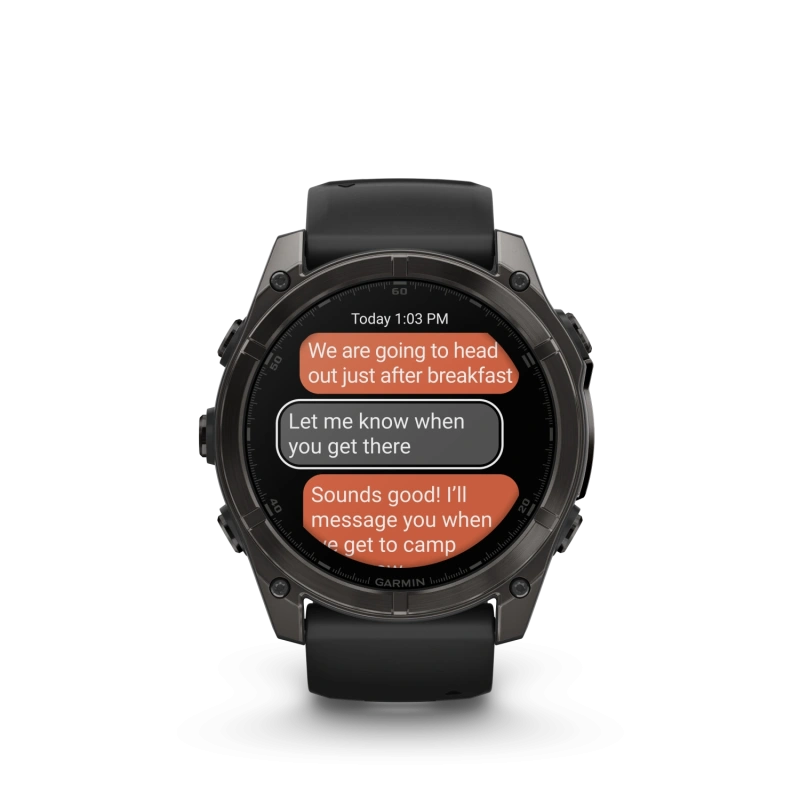 Garmin Fenix 8 - 51 мм AMOLED | SAPPHIRE | Carbon grey DLC with Black/pebble grey silicone band