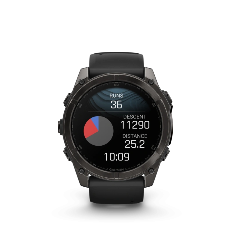 Garmin Fenix 8 - 51 мм AMOLED | SAPPHIRE | Carbon grey DLC with Black/pebble grey silicone band