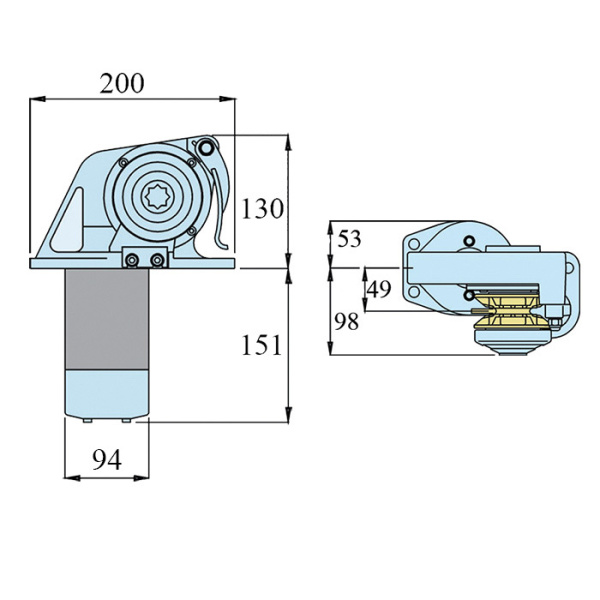 Лебедка якорная "Dorado", 800Вт, 12В, цепь 8мм  с кн. сброса 600223 от прозводителя Lofrans