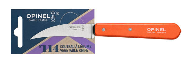 Нож для чистки овощей Opinel №114, деревянная рукоять, нержавеющая сталь, оранжевый, блистер, 001926 001926 от прозводителя Opinel