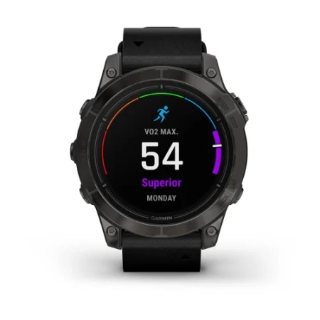 Garmin Epix Pro (Gen 2) - 47 мм SAPPHIRE | Carbon Grey DLC Titanium with Black Leather Band