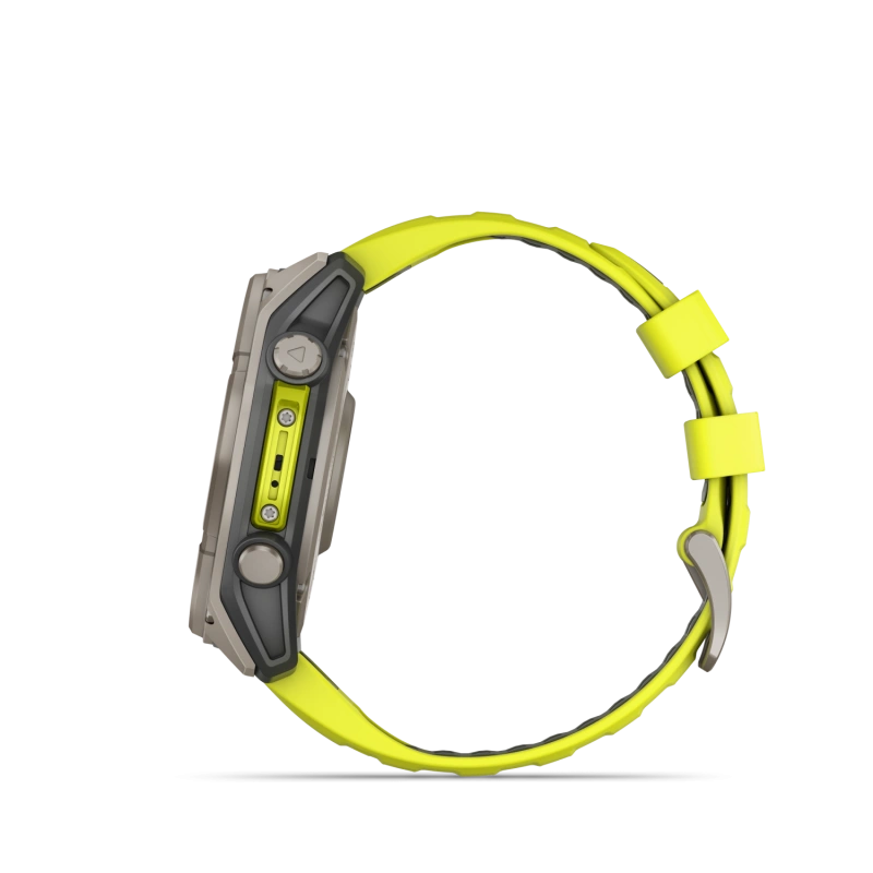 Garmin Fenix 8 - 51 мм SOLAR | SAPPHIRE | Titanium with Amp yellow/graphite silicone band