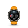 Garmin Fenix 8 - 47 мм AMOLED | SAPPHIRE | Titanium with Spark orange/graphite silicone band