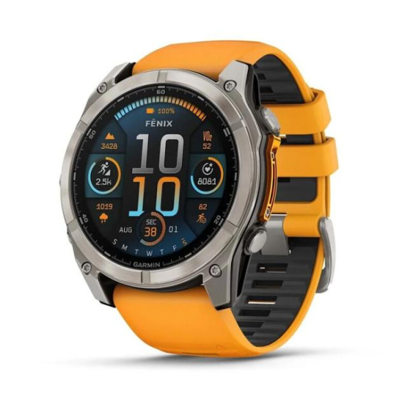 GARMIN FENIX 8 - 51 MM, AMOLED, SAPPHIRE TITANIUM WITH SPARK ORANGE/GRAPHITE SILICONE BAND 010-02905-53 010-02905-53 от прозводителя Garmin