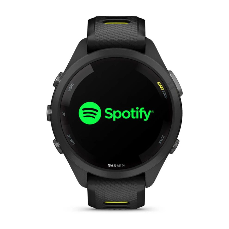 Garmin Forerunner 265s - 42 мм | Black Bezel and Case with Black/Amp Yellow Silicone Band