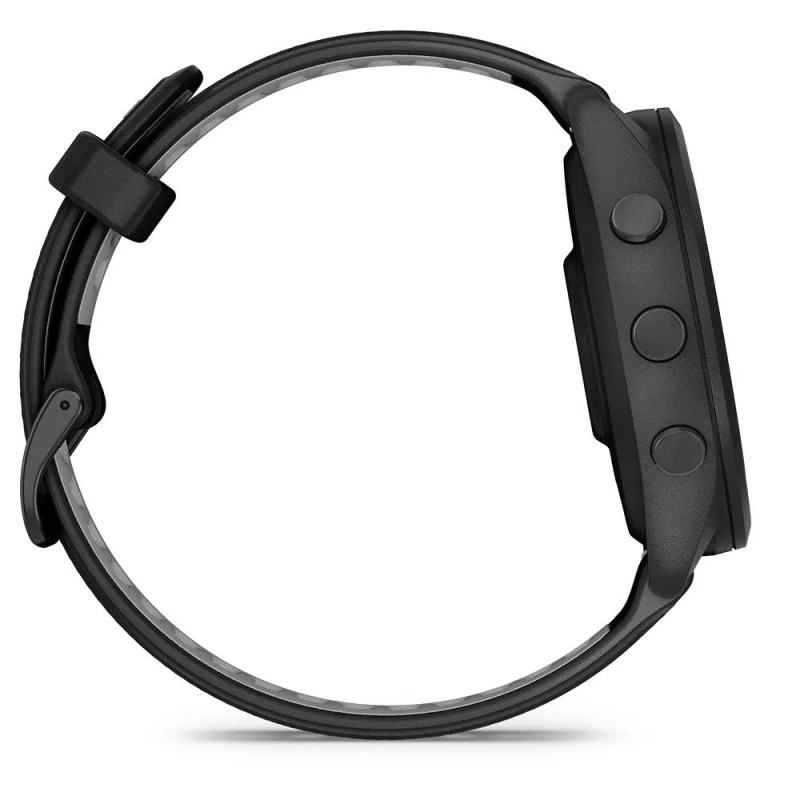 Garmin Forerunner 265 - 46 мм | Black Bezel and Case with Black/Powder Gray Silicone Band