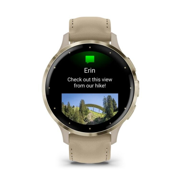 GARMIN VENU 3S Soft gold stainless steel bezel with French grey case and leather band 010-02785-55 010-02785-55 от прозводителя Garmin