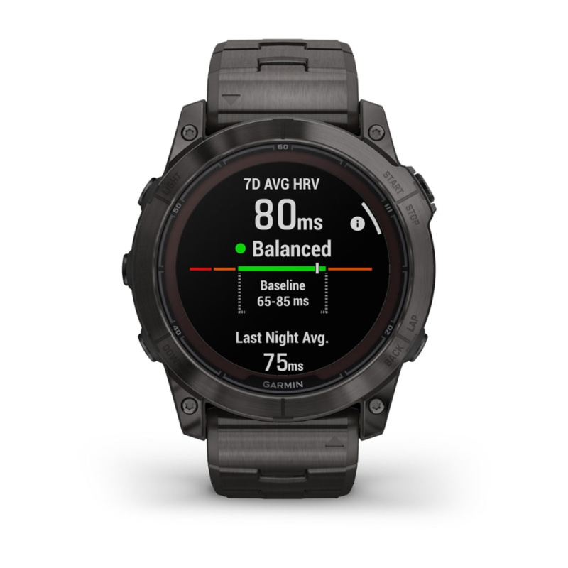 Garmin Fenix 7x Pro - 51 мм SOLAR | SAPPHIRE | Carbon Gray DLC Titanium with Vented Titanium Bracelet